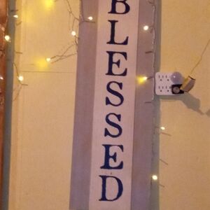Blessed Picture Frame - Blue and White